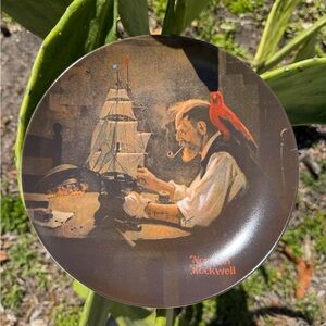 NORMAN ROCKWELL “The Ship Builder” Knowles 1980 Collection Plate vtg
